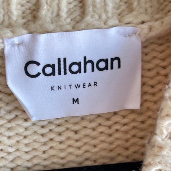 Callahan Bellamy Chunky Knit Oversized Pullover Sweater in Creme Bow, Med - NWT - Picture 5 of 7